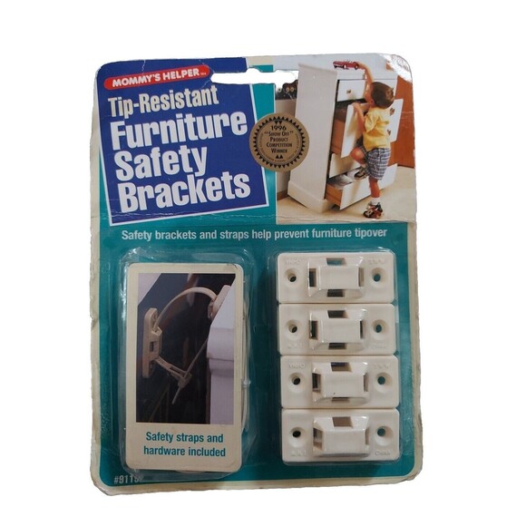 Furniture Safety Straps Brackets Kit Mommys Helper Tip Resistant 02263 NEW - Picture 1 of 7